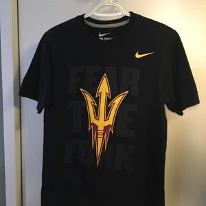 Nike Arizona State Sun Devils Black Fear The Fork Logo Tee Unisex Size Small